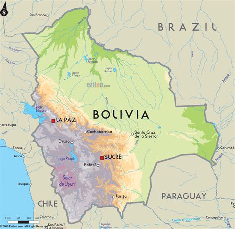 Road Map Of Bolivia And Bolivia Road Maps Bolivia Map America Map