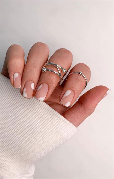 Stylish Ways To Rock Spring Nails Pretty Abstract Nude Nails