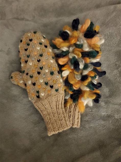 Hand Knit Fleece Linedthrummed Mittens 100 Merino Wool Super Etsy
