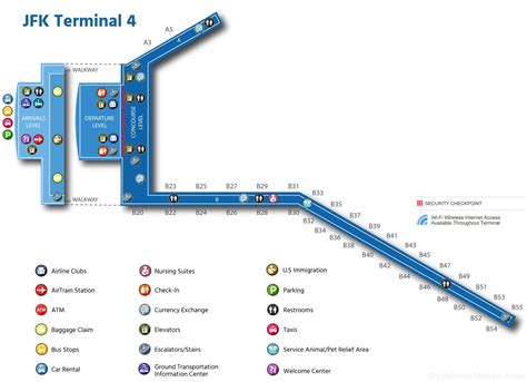 New York Airport Terminal Map States Of America Map