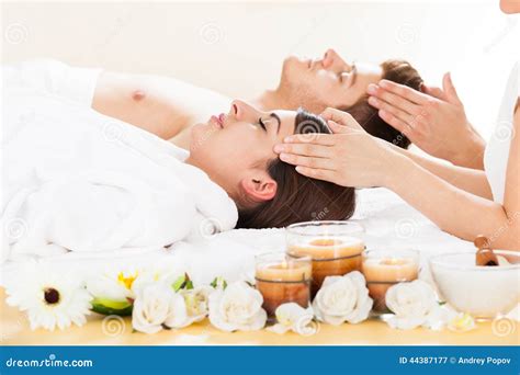 Couple Receiving Head Massage Stock Image Image Of Relaxation Adult 44387177