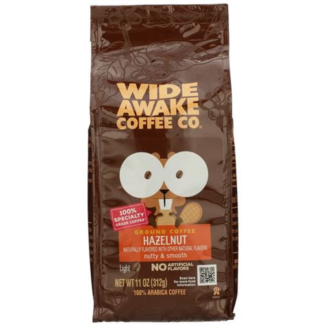 Wide Awake Coffee Co Light Roast Hazelnut 100 Arabica Ground Coffee