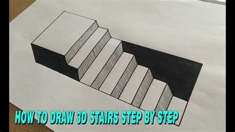 There's a simple video, to begin with. Very Easy! Drawing 3d Stairs step by step for beginner - YouTube