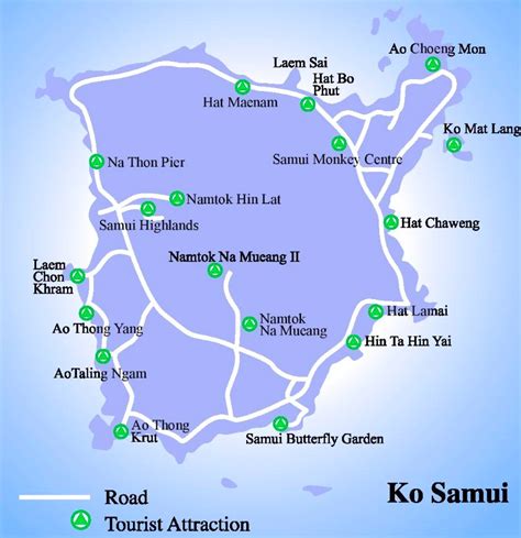 Koh Samui Sightseeing Map Ontheworldmap Com