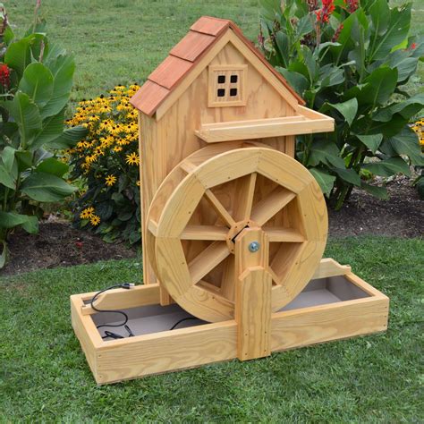 A And L Furniture Waterwheel Gristmill With Electric Pump Size Large In