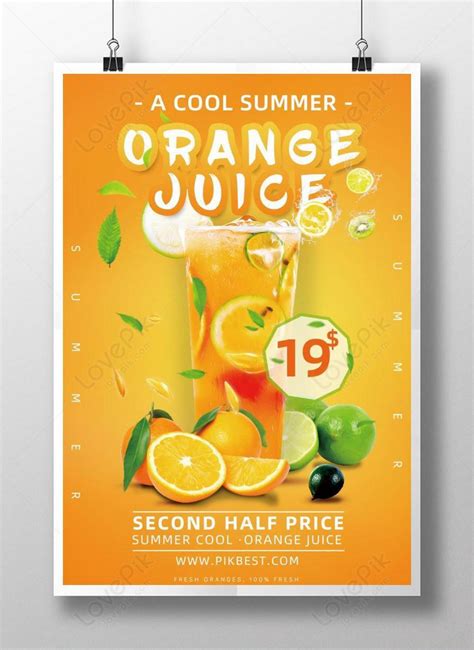 Simple And Stylish Fresh Orange Juice Poster Template Imagepicture