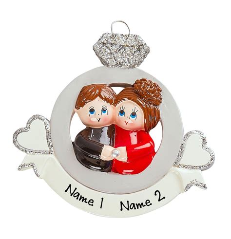 Engagement Couple Ornament Engagement Ring Ornament Just Etsy