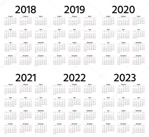 2019 2023 Calendar Printable Calendar Inspiration Design Riset
