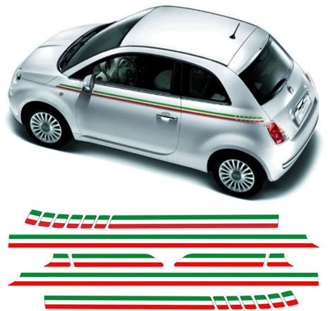 Fiat 500 Italian Side Stripes Stickers Decals Exact Oem Etsy