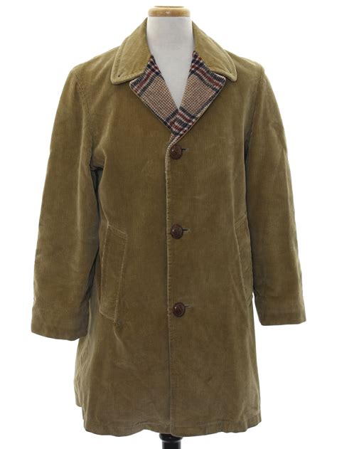 Retro 1960s Jacket 60s Zero King Mens Tan Cotton Wide Wale Corduroy