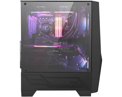 Msi Gaming Case Mag Forge 100r Argb Atx Mid Tower Computer Pc Tempered