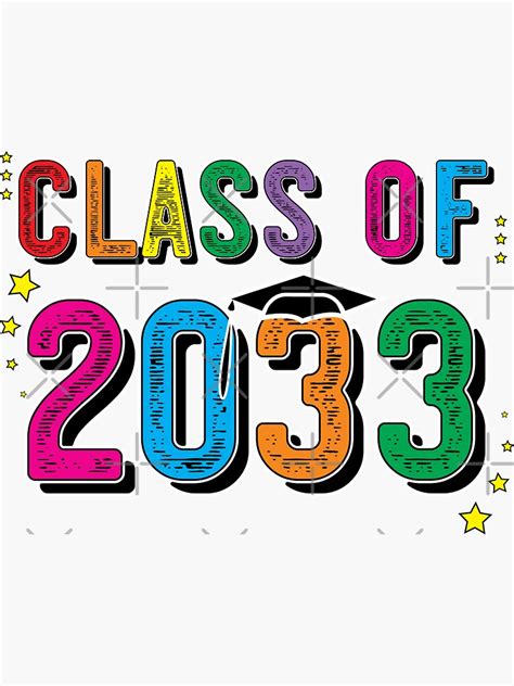 Graduation Senior 2033 Class Of Sticker By Znovanna Redbubble