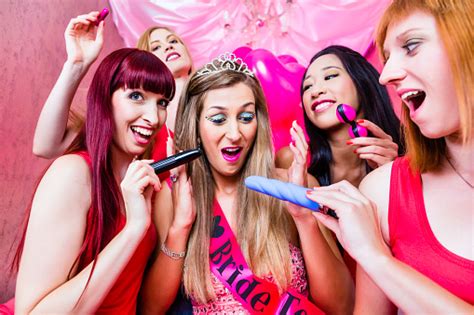 Women Having Bachelorette Party With Sex Toys In Night