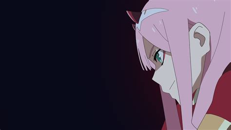 Darling In The Franxx Zero Two On Side With Black Backgorund 4k Hd