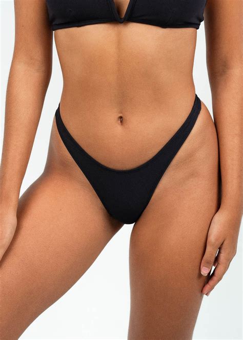Women S Swimwear Black High Cut Bikini Bottoms Nobadaddiction Nobadaddiction