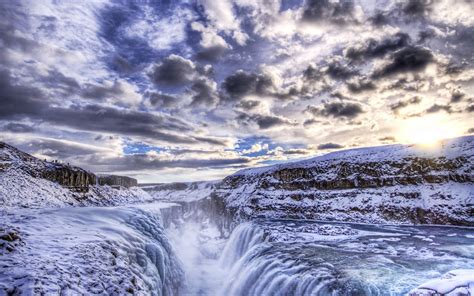 Gullfoss Waterfall Iceland Wallpaper Beautiful Place