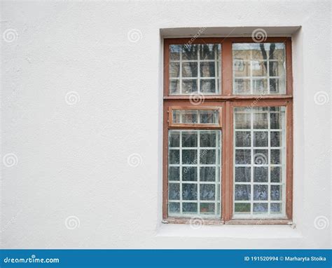 Old Wooden Window With Metal Grid Stock Photo Image Of Iron Aged