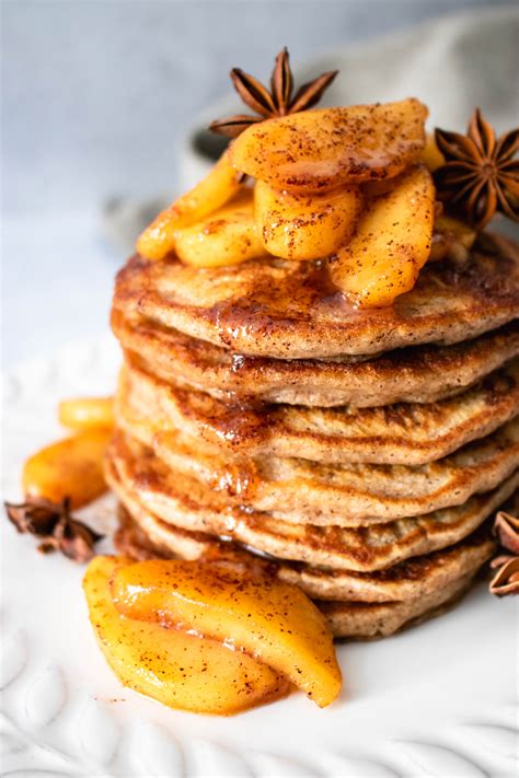Vegan Apple Cinnamon Pancakes The Delicious Plate