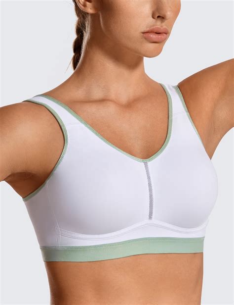 When trying on a sports bra, take a deep breath to test how it will feel as your lungs fill with tip: Women High Impact Wireless Sports Bra Comfort Workout Bra ...