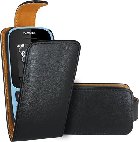 Nokia 105 2017 Case Foneexpert Black Premium Leather Flip Book Case