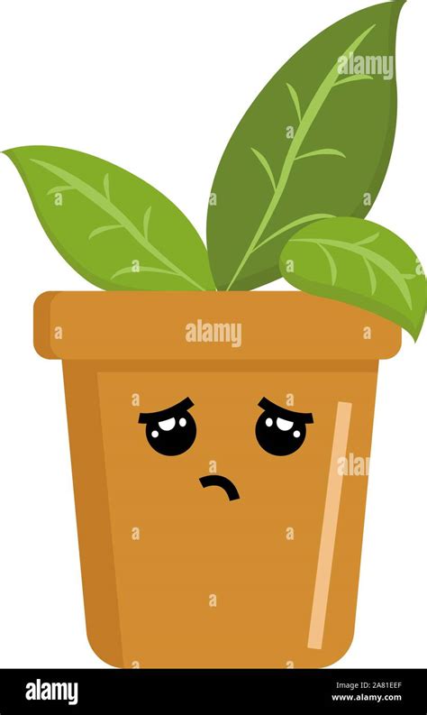 Sad Plant Illustration Vector On White Background Stock Vector Image