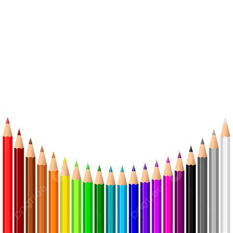 Colored Pencils With Various Colors Vector Colored Pencils Coloring