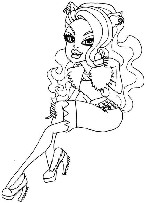 Clawdeen Wolf Drawing And Coloring Page Free Printable Coloring Pages