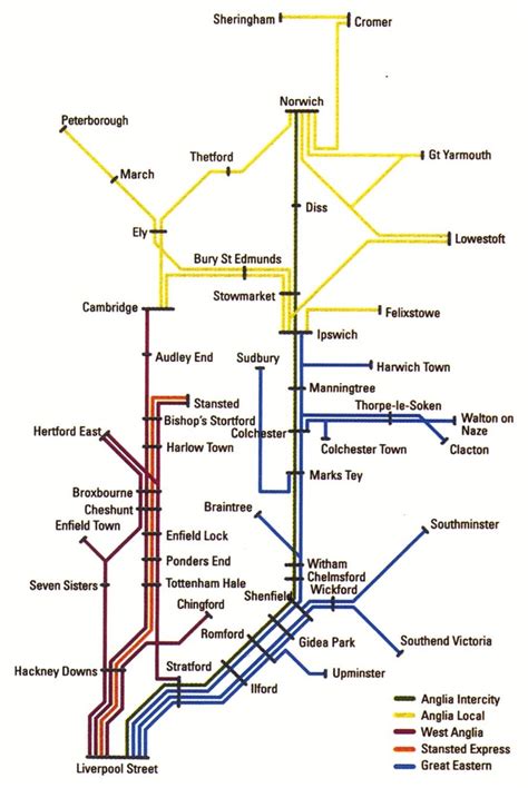 East Anglia Abellio Natex One And Gt Eastern Train Rail Maps