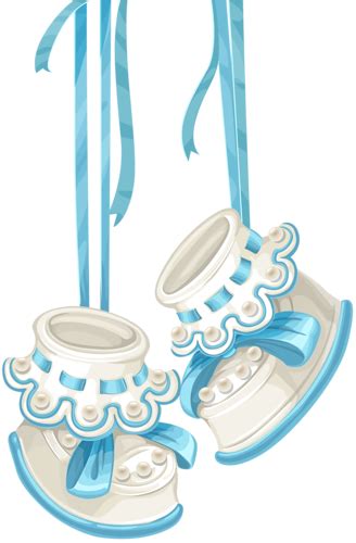 Baby Shower Card With Blue Booties And Lace преобразованный Png