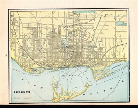 1894 Antique Toronto Canada Street Map George Cram City Map Of Etsy