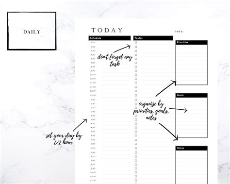 Daily Weekly Monthly Planner Printable Pdf Instant Etsy México