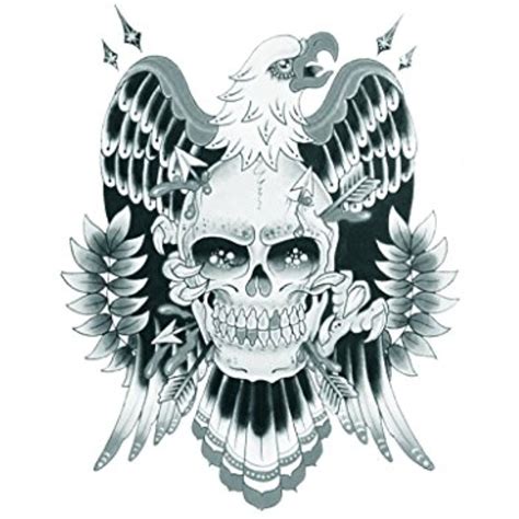 Ggsell Halloween Tattoo For Men And Women Eagle With Skull Temporary