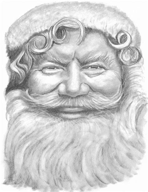 Santa Drawing Print From Original Pencil By Ravishingimage 1500