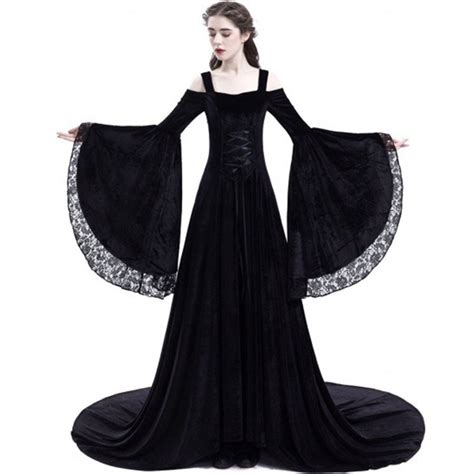 Rosetic Long Maxi Dress Renaissance Bandage Medieval Gown Elegant Goth