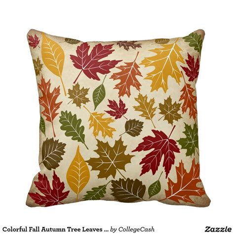 Colorful Fall Autumn Tree Leaves Pattern Pillows Sold On Zazzle Fall