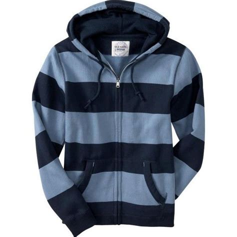 Old Navy Mens Striped Zip Hoodie 18 Aud Liked On Polyvore Featuring