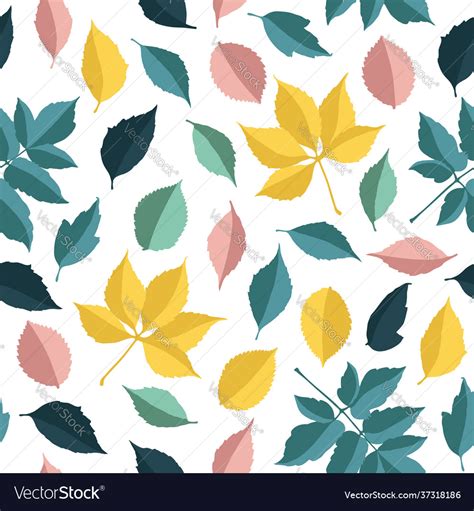 Seamless Pattern With Autumn Leaves Royalty Free Vector