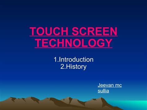 Touch Screen Ppt