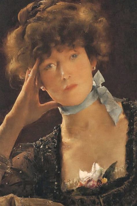 Portrait Of Sarah Bernhardt Painting Alfred Emile Leopold Stevens Oil