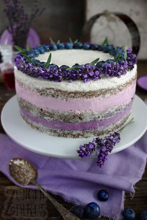 Naked Cake Mit Lavendel Und Heidelbeeren Zungenzirkus Bloglovin Cake Recipes Without Oven