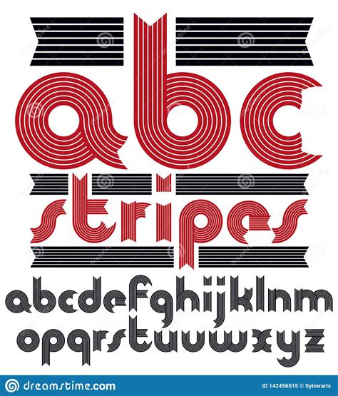 Vector Trendy Vintage Lowercase English Alphabet Letters Abc