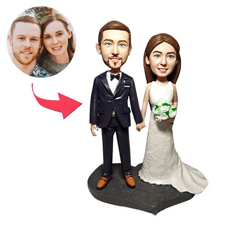 Personalised Wedding Cake Topper Wedding Couples Custom Bobblehead Bobblets