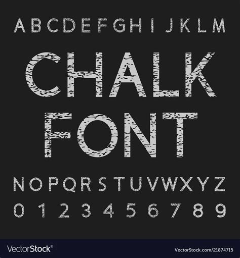 Chalk Font And Number Design Royalty Free Vector Image
