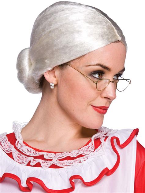 adult ladies mrs santa claus wig white ladies wigs plymouth fancy dress costumes and