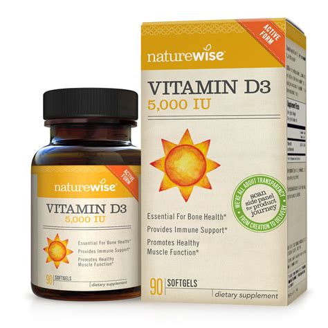 Naturewise Vitamin D3 5000 Iu In Organic Olive Oil Non Gmo Usp Grade
