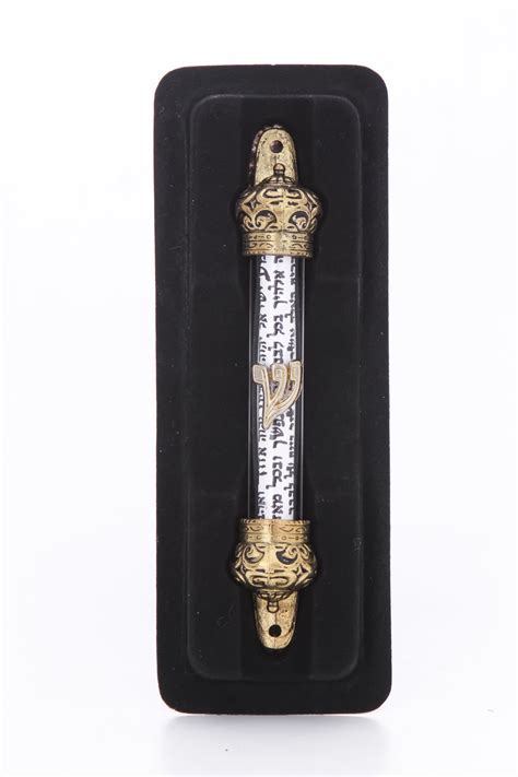 Free Shipping New Gold Mezuzah With Scroll Holy Judaica Jewish