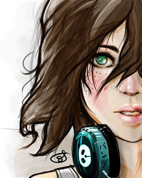 Panda Headphones By Mousbomb On Deviantart Music Drawings Girl With