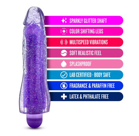 Glow Dicks Molly Glitter Vibrator Purp Ep Products Canada