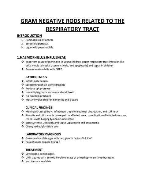 Solution Gram Negative Rods Bacteria Of Respiratory Tract