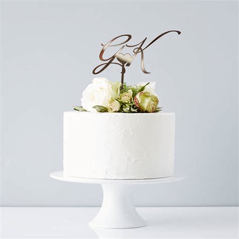 Acrylic Wedding Cake Topper Bespoke Cake Topper Engagement Cake Topper Initial Cake Topper